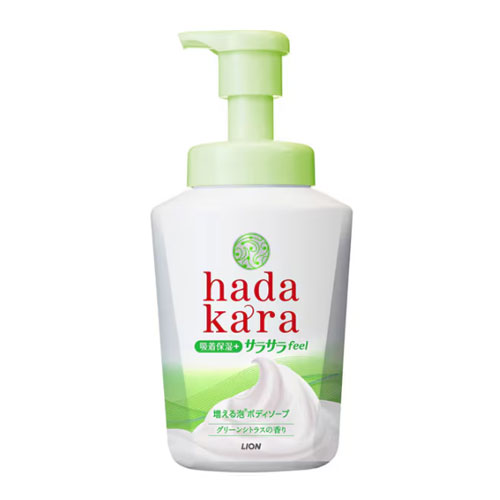 하다카라 바디소프 거품타입 사라사라 Feel 그린 시트러스 향 본품 530ml 본품 라이온 hadakara