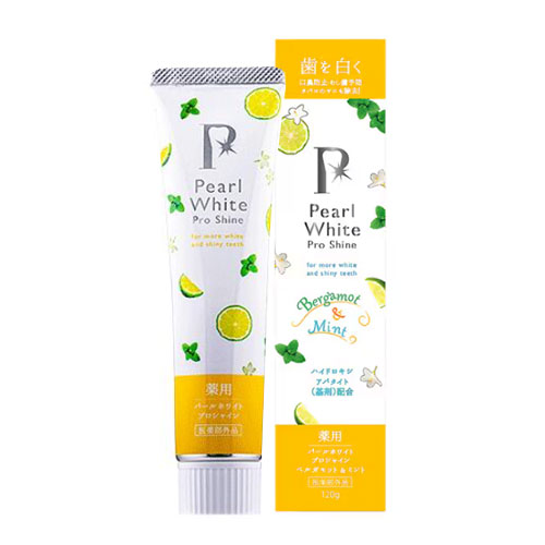 펄 화이트 프로 샤인  화이트닝 치약 120g 베르가못＆민트 약용 미백치약 구취 충치 잇몸질환 예방