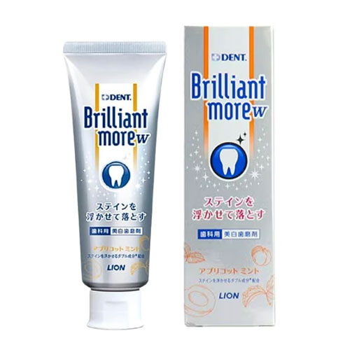 브릴리언트 모어 W 애프리콧 민트 90g 약용 화이트닝 치약 라이온 LION