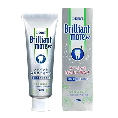 브릴리언트 모어 W 시트러스 민트 90g 약용 화이트닝 치약 라이온 LION