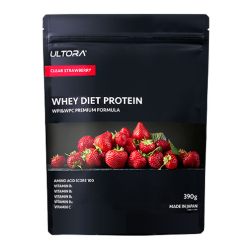 ULTORA 울트라 웨이 다이어트 프로틴 【클리어스트로베리풍미】 390g 일본산