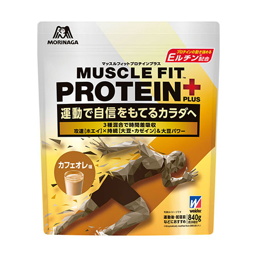  위더 머슬핏 프로틴 플러스 【카페오레맛】 900g  웨이프로틴 카제인프로틴 혼합모리나가