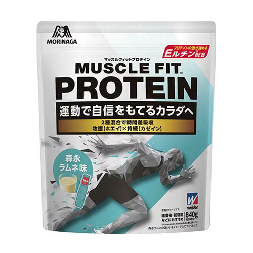 위더 머슬핏 프로틴 【라무네맛】840g 웨이프로틴 카제인프로틴 혼합 모리나가