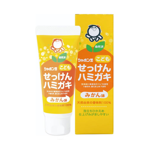 샤본다마(비눗방울) 어린이 치약 귤맛 50g 저자극 천연향료