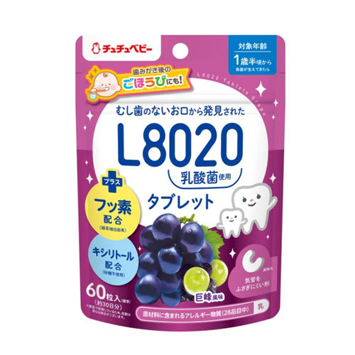 츄츄베이비 L8020 유산균 태블릿 (거봉 맛) 60정 1살반 부터