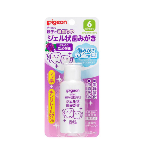 피죤 젤타입 치약  (포도 맛) 40ml 유아 어린이 치약 입문용 6개월부터