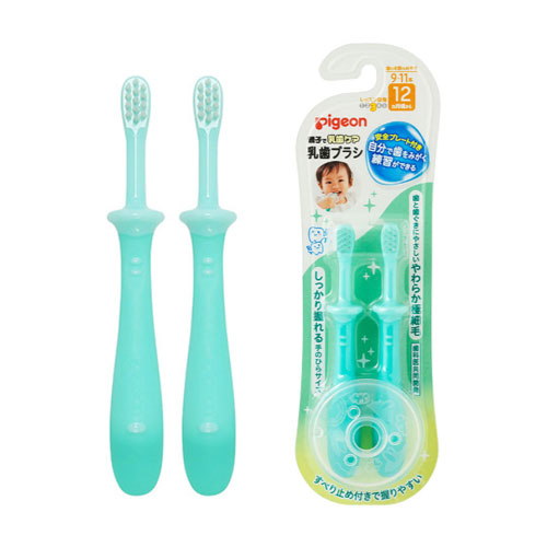 피죤(Pigeon) 유치 브러시 레슨 3단계 (2개입) 유아 칫솔 생후 12개월부터