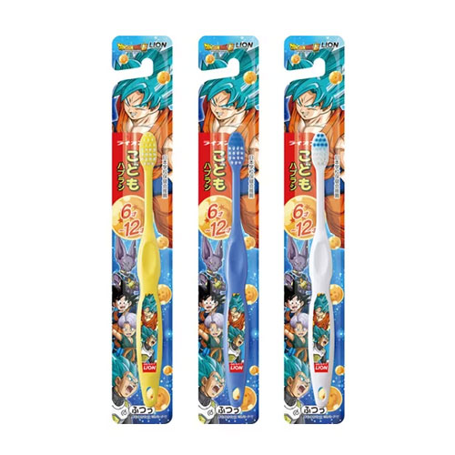 라이온 어린이 칫솔 드래곤볼 (6~12세) 보통모 3개세트  LION (색깔랜덤)