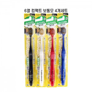 에비스 프리미엄케어 칫솔 6열 컴팩트 일반모 B-3600M X4개세트 6-52