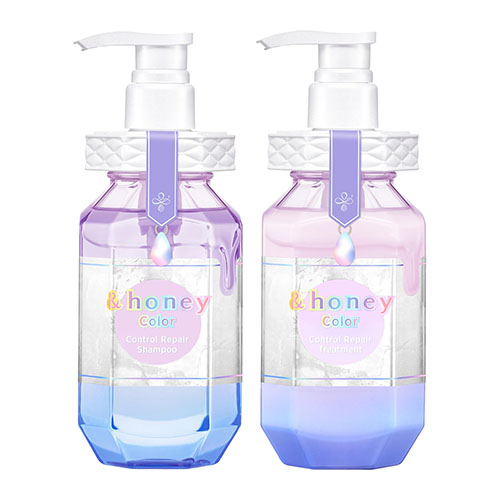 &honey 앤드하니 컬러 컨트롤 리페어 샴푸 440mL + 트리트먼트 445mL 본품 세트