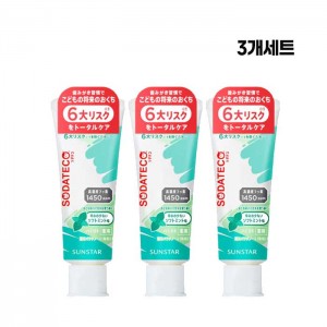 선스타 소다테코 어린이 치약 소프트민트맛 70g [의약외품 불소1450ppm 함유 초등생용]X3개세트