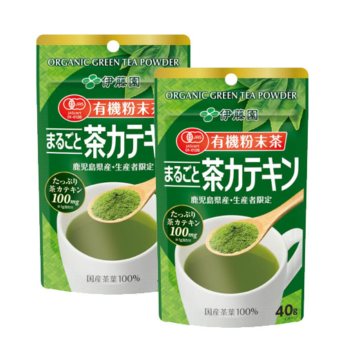 이토엔 유기농 분말녹차 마루고토 차카테킨 40gx2개 유기분말차