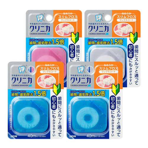 클리니카 어드밴티지 매끈한 슬림 치실 40mx4개 (색깔랜덤) 라이온