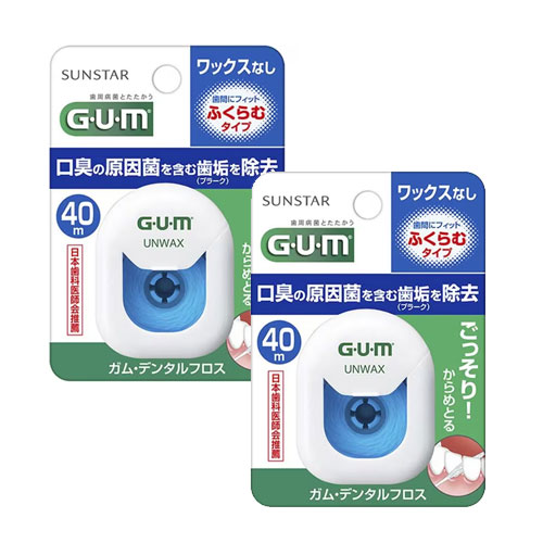 GUM 검 치실 왁스없음 부풀어 오르는 타입 40mx2개 치간케어
