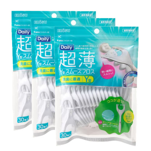 에비스 EBiSU 초슬림 Y형 스무즈 치간칫솔 30개입x3개 덴탈용