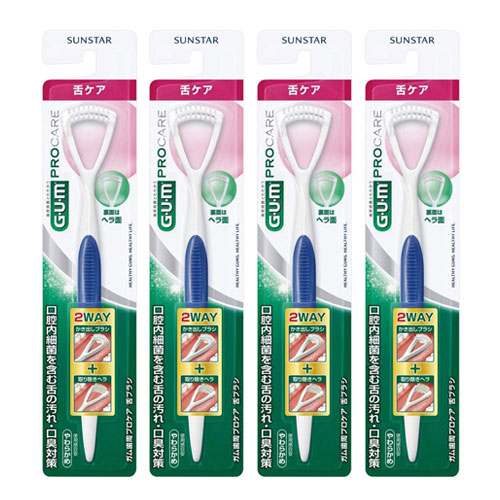 선스타 GUM 검 치주 프로케어 혀클리너 4개 양면구조 프리미엄 혀브러시