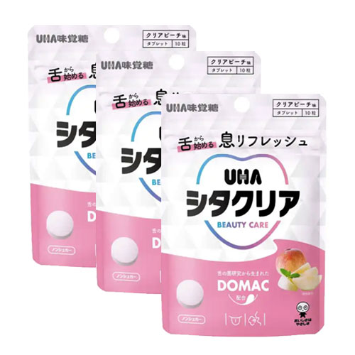 UHA 미각당 혀클리어 입냄새 케어 태블릿 (클리어 피치맛) 10정x3개