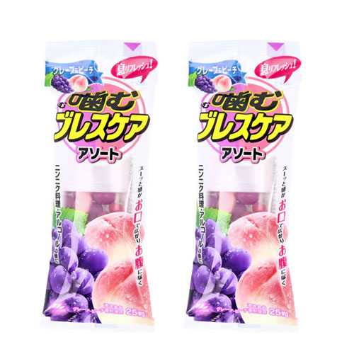 씹는 브레스케어 입냄새 상쾌 구미 (포도 복숭아 믹스) 25정x2개 고바야시제약 