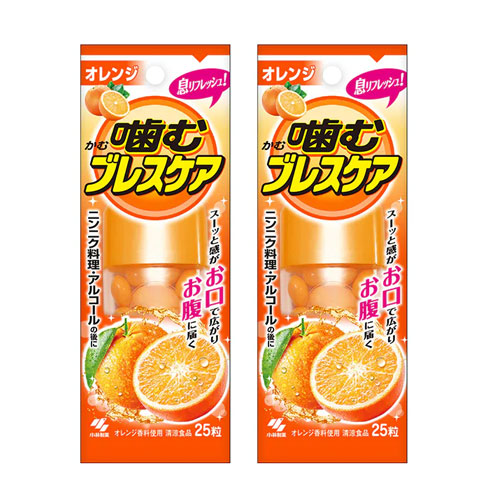씹는 브레스케어 입냄새 상쾌 구미 (오렌지) 25정x2개 고바야시제약 