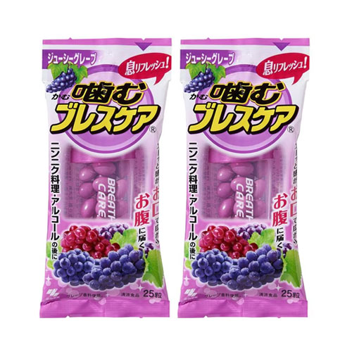 씹는 브레스케어 입냄새 상쾌 구미 (그레이프) 25정x2개 고바야시제약 