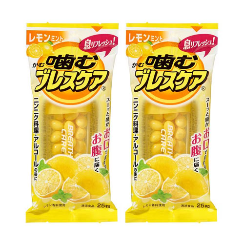 씹는 브레스케어 입냄새 상쾌 구미 (레몬 민트) 25정x2개 고바야시제약 