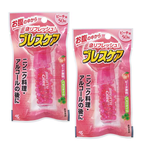 브레스케어 입냄새 제거 (피치) 50정x2개 고바야시제약 