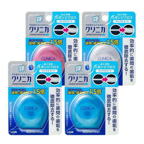 클리니카 어드밴티지 스폰지 플로스 치실 민트 40mx4개 (색상 랜덤) 라이온