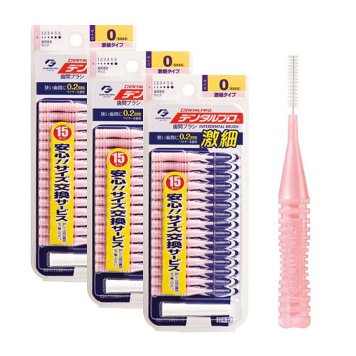 덴탈프로 치간칫솔 I자형 사이즈 0 (SSSS) 초극세 15개입x3개