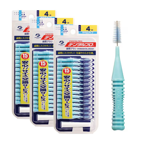 덴탈프로 치간칫솔 I자형 사이즈4 (M) 15개입x3개
