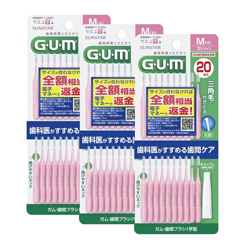 선스타 검 치간칫솔 I자형  사이즈 M  20개입x3개