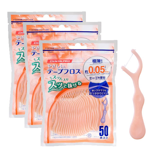 덴탈프로 테이프 플로스 50개입x3개 치실 치간 클리너