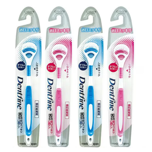 Dentfine 덴트파인 러버 부착 혀브러시 4개 (색깔랜덤) 크리에이트 일본제 혀클리너