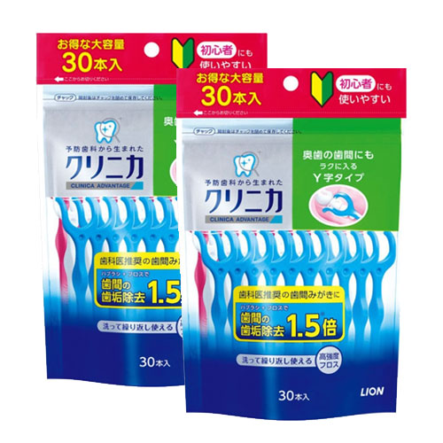 라이온 클리니카 어드밴티지 치실 Y자형 30개입x2개 라이온