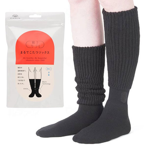 양말서플리 마치 코타츠 양말 블랙  23-25cm 214003 오카모토