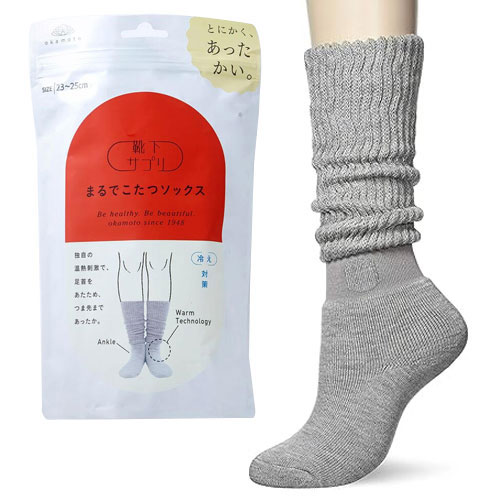 양말서플리 마치 코타츠 양말  M그레이  23-25cm 214003 오카모토