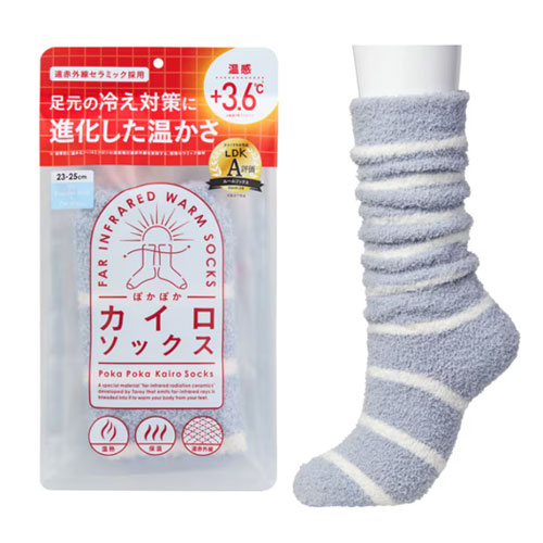i.D 카이로 삭스 보온양말 발열양말 04파우더블루화이트 +3.6℃ 카이로 열보온 양말