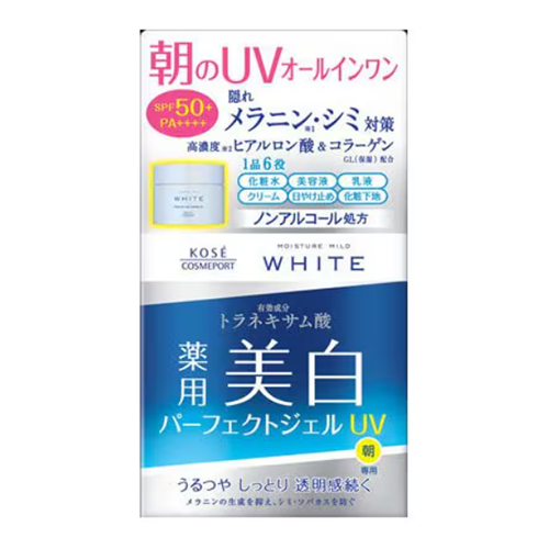 코세 KOSE 모이스처 마일드 화이트 퍼펙트 젤 UV 90g SPF50+ / PA++++