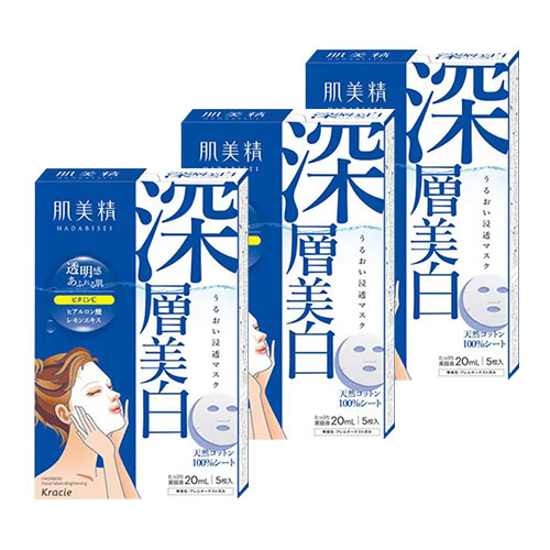 크라시에 Kracie 하다비세이 피부 미세 수분 침투 마스크 (심층 미백) 5 장x3 (의약 부외품)