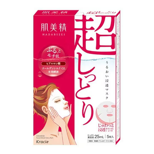 크라시에 Kracie 하다비세이 피부 미세 윤택 침투 마스크 건조한 피부 (촉촉타입 ) 5장 (의약 부외품)