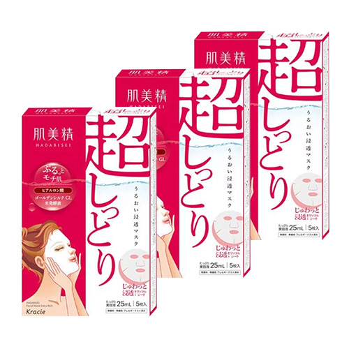 크라시에 Kracie 하다비세이 피부 미세 윤택 침투 마스크 건조한 피부 (촉촉타입 ) 5장 x3 (의약 부외품)