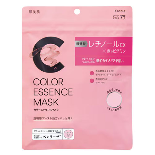 크라시에 하다비세이 컬러 에센스 마스크 핑크 7매입 [시트 마스크]