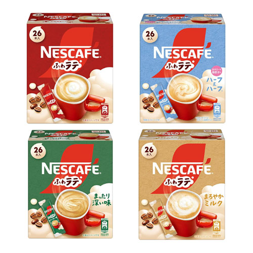 네슬레 네스카페 후와라떼 4종 버라이어티 어소트 [스틱 커피 / 카페라떼 / 개별 포장]