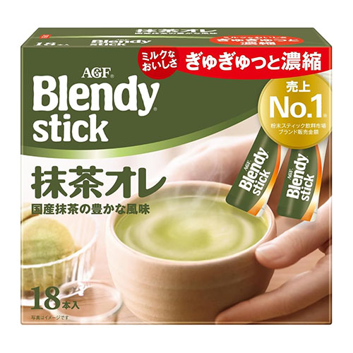 AGF 브랜디스틱 말차(맛차)오레 분말타입 개별포장 18개입 말차라떼