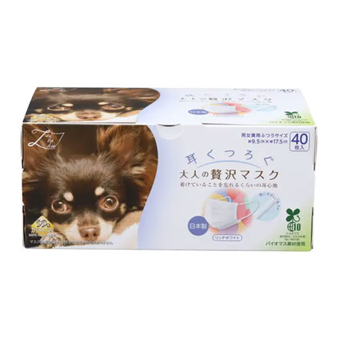 일본산 하라다산업 귀가 편안한 어른용 프리미엄 마스크 40매입 리치 화이트