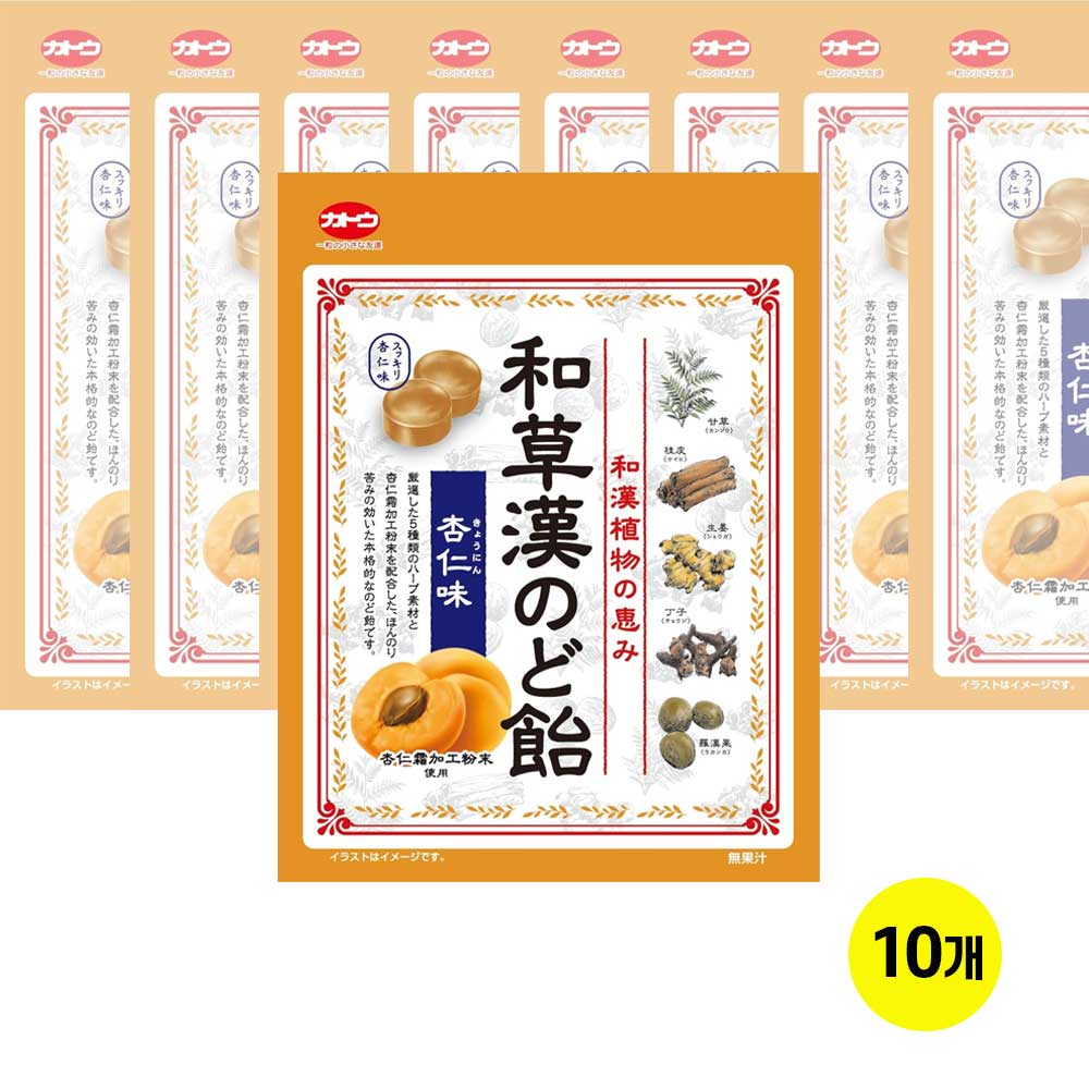 카토세이카 일본 허브 목캔디 살구 사탕54g x10개세트