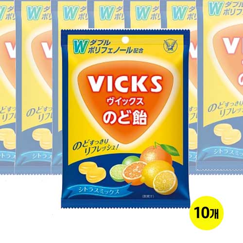 VICKS 빅스드롭 캔디 시트러스 믹스 70g x10개세트