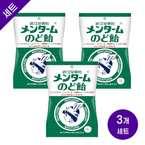 일본 파인 PINE 멘탐 목캔디 80g × 3봉 세트