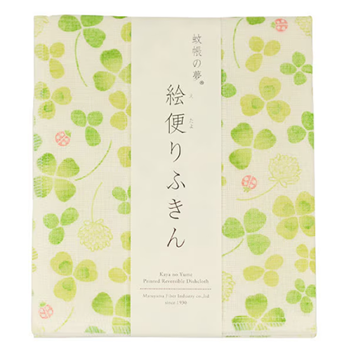 마루야마 행주 프린트 일본 주방 키친크로스 패턴행주 클로버 1개