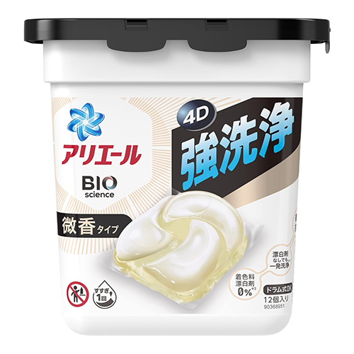 P&G 아리엘 젤볼 4D 흰색 세탁세제 미향 캡슐세제 12개입