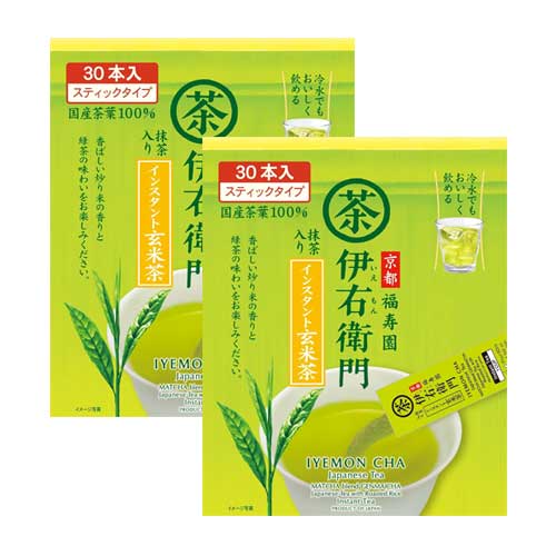 우지노츠유 이우에몬 인스턴트 현미차 스틱 0.8g × 30포 × 2개
